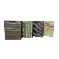 Opakowania i torebki na prezenty - incood. Torba prezentowa 18x23 pasy, granat, zieleń mix - miniaturka - grafika 1