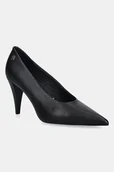 Czółenka - Tommy Hilfiger szpilki skórzane TH SMOOTH LEATHER PUMP kolor czarny FW0FW08960 - miniaturka - grafika 1
