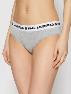 Majtki damskie - KARL LAGERFELD Figi klasyczne Logo Hipsters 211W2106 Szary - grafika 1