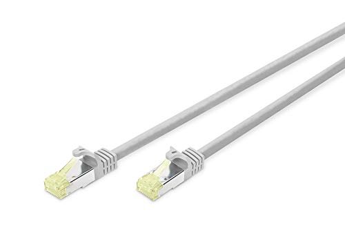 DIGITUS Kabel LAN Cat 6A - 10 m - 100% sprawdzony poziom komponentów - kabel sieciowy RJ45 - ekranowany S/FTP - szary
