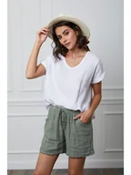 Koszulki i topy damskie - Fleur de Lin Lniana koszulka "Fabius" w kolorze białym - miniaturka - grafika 1