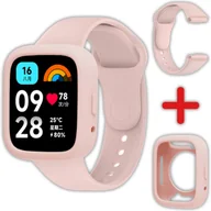 Akcesoria do smartwatchy - Pasek + etui Vanfone 2w1 do Xiaomi Redmi Watch 3 Active, pudrowy róż - miniaturka - grafika 1