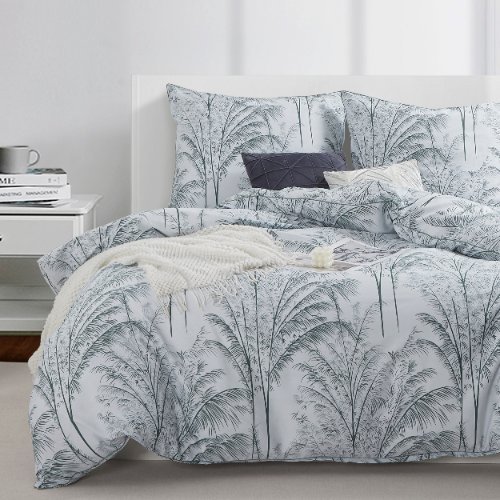 JASNA POŚCIEL 220x200cm +2 POSZEWKI ELEGANCKA Z LAMÓWKĄ 100% BAWEŁNA TRAWA