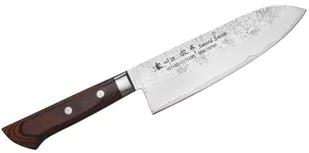 Satake Japoński Nóż kuchenny Santoku Satake Unique Clad brązowy 17cm 803-328 - Noże kuchenne - miniaturka - grafika 1
