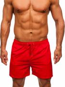 Kąpielówki męskie - Czerwone krótkie spodenki kąpielowe męskie Denley XL018 - miniaturka - grafika 1