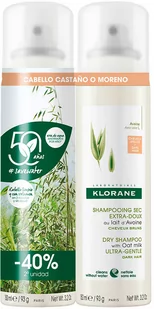 Szampon suchy do oczyszczania Klorane Oatmeal Dry Shampoo For Brown Hair 2 x 150 ml (3282779324540) - Szampony do włosów - miniaturka - grafika 1