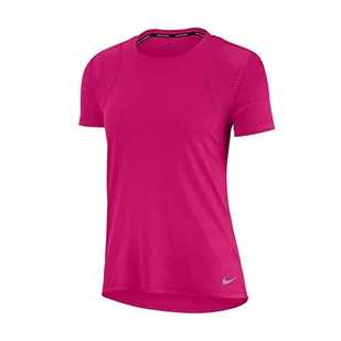 Nike Damska koszulka W Nk Run Top Ss czerwony Fireberry/Fireberry/(Reflective Silv) XS - Koszulki i topy damskie - miniaturka - grafika 1