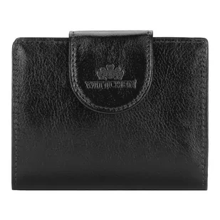 Damski portfel skórzany z elegancką napą czarno-złoty - Portfele - miniaturka - grafika 1