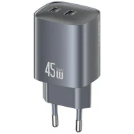 Ładowarki do telefonów - Ładowarka sieciowa USAMS CC305 T66 45W GaN 2xUSB-C tarnish - miniaturka - grafika 1