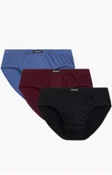 Majtki męskie - 3-pack slipy męskie Classic 3MP-179-NIECABGRA, Kolor multicolour, Rozmiar M, ATLANTIC - Intymna - miniaturka - grafika 1