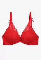Biustonosze - Czerwony Koronkowy Biustonosz z Efektem Push Up Plerodia - miniaturka - grafika 1