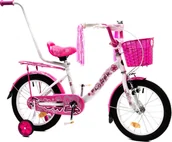 Rowery - Vivo Rower dziecięcy FLOWER 16" biało-różowy - miniaturka - grafika 1