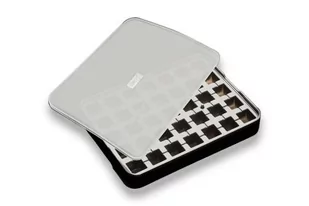 Lurch Ice Former Premium z silikonu, z pokrywką do wytwarzania lodu do 35 kostek lodu w rozmiarze 2 cm, czarna, 3.5 x 15.5 x 20.5 cm 240700 - Akcesoria do lodu - miniaturka - grafika 1