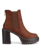 Botki damskie - Nine West Botki WFA3374-1 Brązowy - miniaturka - grafika 1