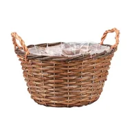 Pozostałe akcesoria do uprawy roślin - Koszyk wiklinowy z uchwytami do obsadzania okrągły 30 x 30 x 15/21 cm - miniaturka - grafika 1