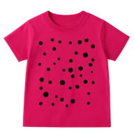 Koszulki dla dziewczynek - Różowa koszulka w czarne kropki dla dziewczynki na Dzień kropki - miniaturka - grafika 1