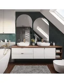 Lustra - Zestaw dwóch luster łazienkowych półowalnych - FRANK ZESTAW, Dostępne wymiary: 90x160 + 90x180 - miniaturka - grafika 1