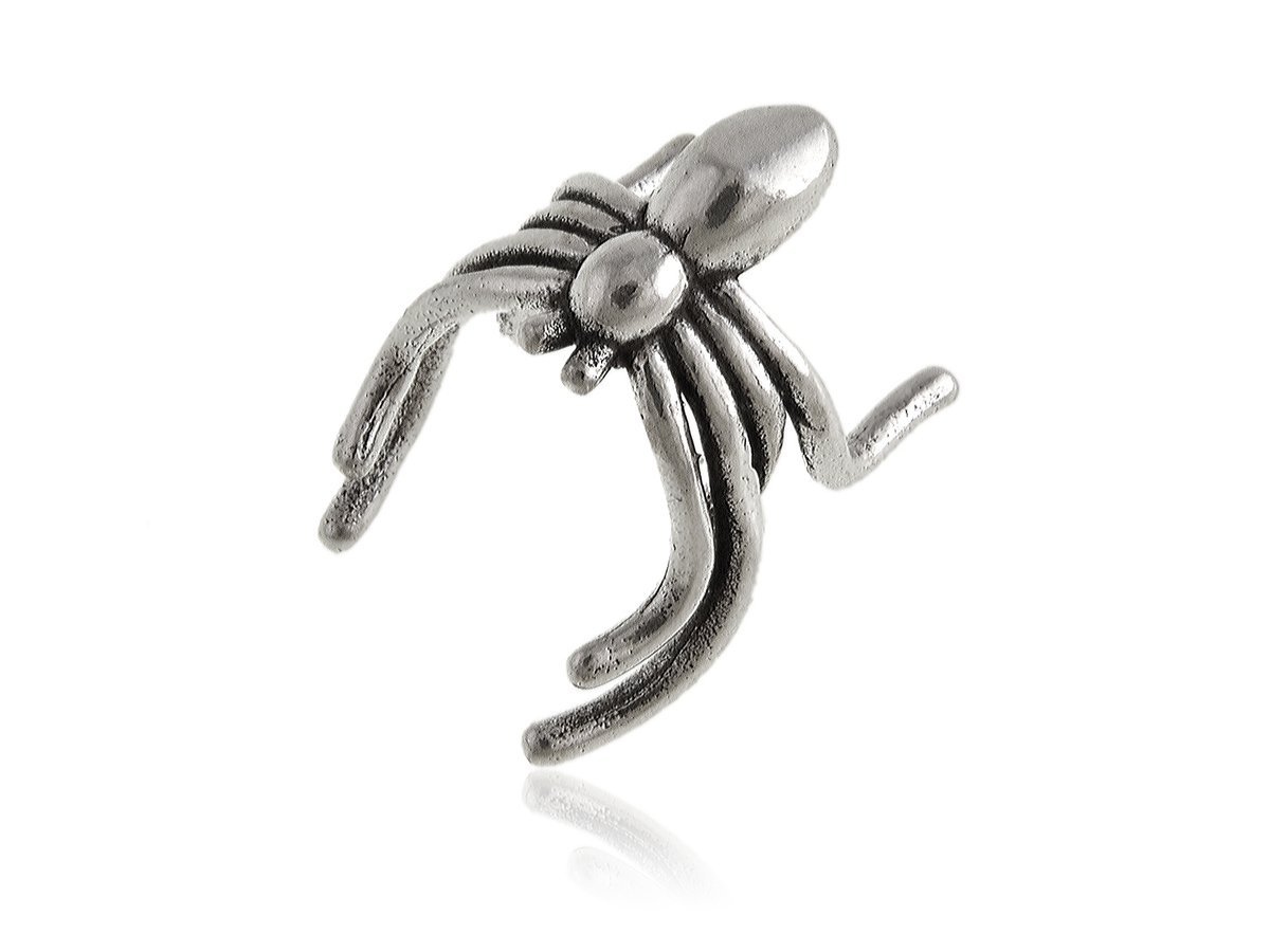 Nausznica srebrna Pająk tarantula kn209