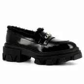 Mokasyny damskie - Mokasyny damskie z futerkiem CARINII - Carinii - miniaturka - grafika 1