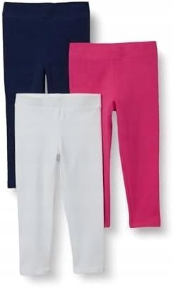 LEGGINSY DZIEWCZĘCE GŁADKIE BAWEŁNIANE ZESTAW 3 SZTUKI XS JYB