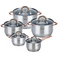 Zestawy garnków i patelni - Garnki stalowe 10 ele. KINGHOFF Rosegold KH-1764 - miniaturka - grafika 1