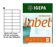 Papier do drukarek - Igepa Etykiety Samoprzylepne 105x42,3 - miniaturka - grafika 1