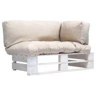 Ławki ogrodowe - vidaXL Sofa ogrodowa z palet z piaskowymi poduszkami, sosna FSC - miniaturka - grafika 1
