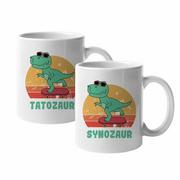 Kubki - Komplet dla taty i syna - Tatozaur / Synozaur - kubki z nadrukiem - miniaturka - grafika 1