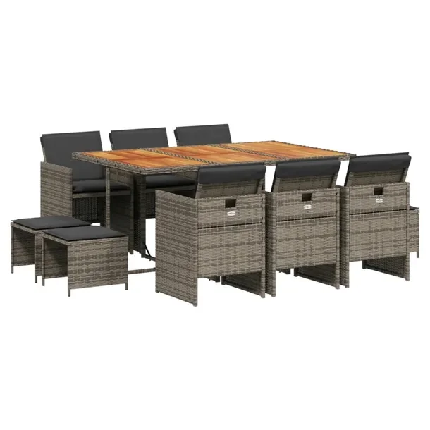 Zestaw mebli ogrodowych szaro-brązowy, 165 x 106 x 73 cm, rattan PE