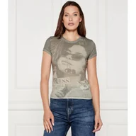 Koszulki i topy damskie - GUESS T-shirt SUMMER VIBES Slim Fit - miniaturka - grafika 1