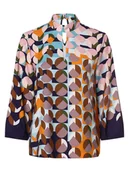 Koszule damskie - Marc Cain Collections - Bluzka damska, niebieski|różowy|wielokolorowy - miniaturka - grafika 1