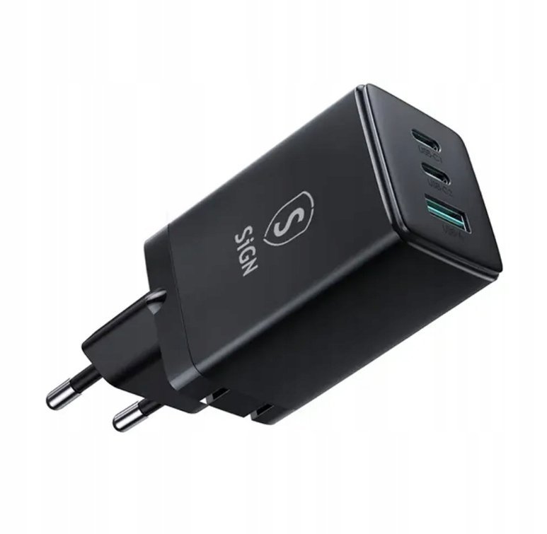 Ładowarka Sign GaN Ultra 65W 2xUSB-C i 1xUSB-A - czarna
