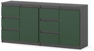 Komody - Komoda 160cm Nowoczesna Zestaw Salon Sypialnia Szary Mat Butelkowa Zieleń - miniaturka - grafika 1