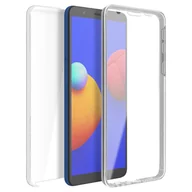 Etui i futerały do telefonów - Etui 360° do Samsunga Galaxy A01 Core Elastyczny przód i sztywny tył – przezroczyste - miniaturka - grafika 1