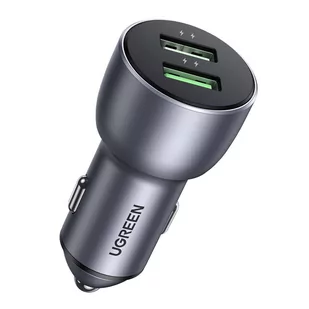 Ugreen szybka ładowarka samochodowa 2x USB 36W Quick Charge SCP FCP AFC szary (CD213 10144) - Ładowarki samochodowe - miniaturka - grafika 1