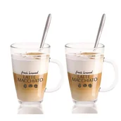 Szklanki - Mondex Komplet 2szklanek do LATTE MACCHIATO z łyżeczkami HV758478 - miniaturka - grafika 1