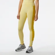 Spodnie sportowe damskie - Legginsy damskie New Balance WP23501HCM  żółte - miniaturka - grafika 1