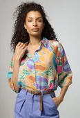 Koszule damskie - Luźna koszula w kolorowy wzór - Femestage - miniaturka - grafika 1