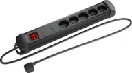 Listwy zasilające - Listwa zasilająca Lanberg SP1 przeciwprzepięciowa 5 gniazd 1.5 m czarna (SP1-05E-0150-BK) - miniaturka - grafika 1