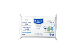 Mustela LABORATOIRES EXPANSCIENCE POLSKA SP. Z O.O. BIO chusteczki z organicznej bawełny z wodą 60 sztuk 7082083 - Kosmetyki kąpielowe dla dzieci - miniaturka - grafika 2
