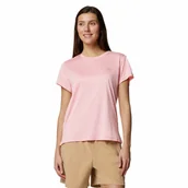 Koszulki i topy damskie - Damska koszulka techniczna Columbia BlueVista Hill Short Sleeve Crew pink sand heather - L - miniaturka - grafika 1