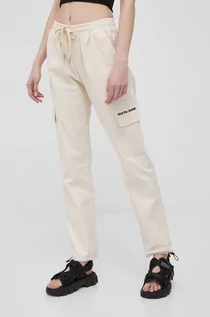 Spodnie damskie - Sixth June Sixth June spodnie damskie kolor beżowy fason cargo high waist - grafika 1