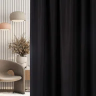 Zasłony - Zasłona na taśmie marszczącej czarna aksamitna 140 x 280 cm 1 szt. - miniaturka - grafika 1