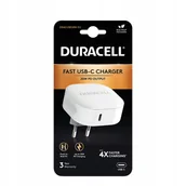 Ładowarki do telefonów - DURACELL Biała Ładowarka USB-C 20W - miniaturka - grafika 1