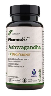 PharmoVit, Ashwaganda Bioperine pamięć i koncentracja, 180 kaps. - Układ nerwowy - miniaturka - grafika 1