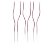 Dekoracje i nakrycia stołu na imprezę - Świeczki B&C Świderki, metaliczne różowo-złote, 16.5x0.25 cm, 6 szt. - miniaturka - grafika 1