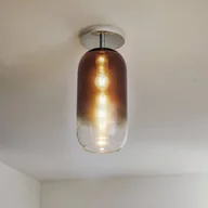 Lampy sufitowe - Artemide Lampa sufitowa designerska Gople, możliwość ściemniania, brązowy / mosiężny, salon / jadalnia, szkło, design - miniaturka - grafika 1