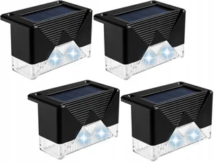 Zestaw Lampki Solarne 2xLED Taras Schody Płotki Ogrodowe Biały Zimny 4szt - Lampy ogrodowe - miniaturka - grafika 1