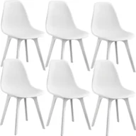 Krzesła - [en.casa] 6x Krzesło Design 83 x 54 x 48 cm Białe krzesło do jadalni z tworzywa sztucznego w stylu skandynawskim z ochraniaczem na podłogę - miniaturka - grafika 1