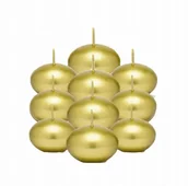 Świece - Świeca Dekoracyjna Pływająca parafinowa Złota metalizowana mała 10 szt. - miniaturka - grafika 1